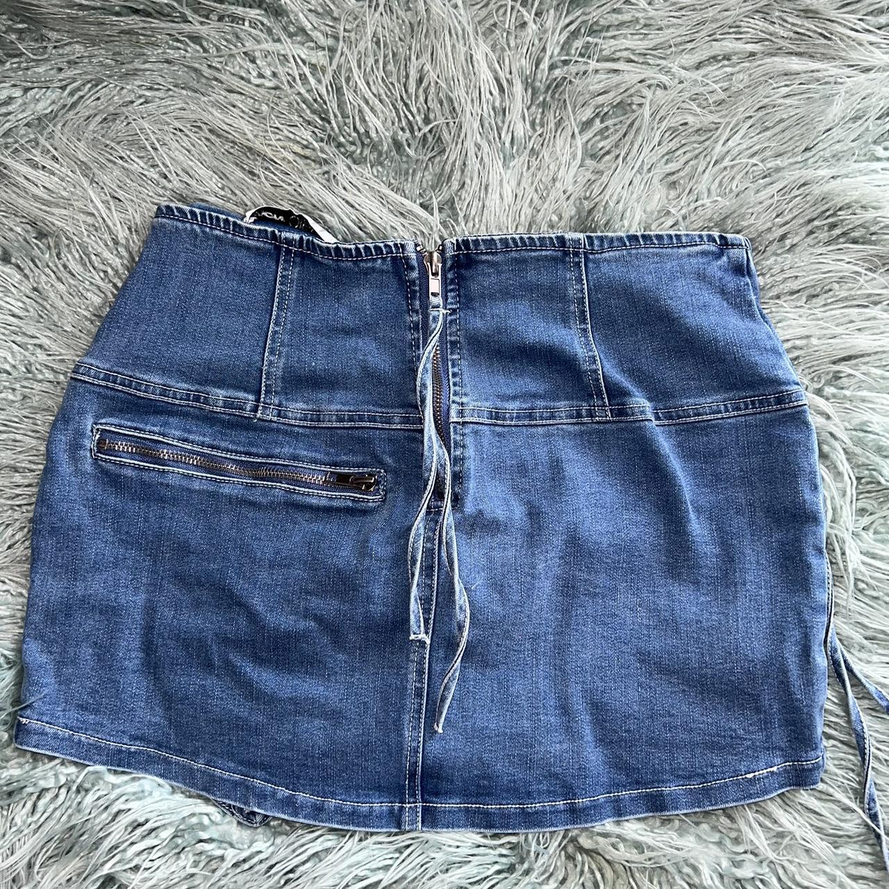 brand new fashion nova blue jean heart skirt size... - Depop