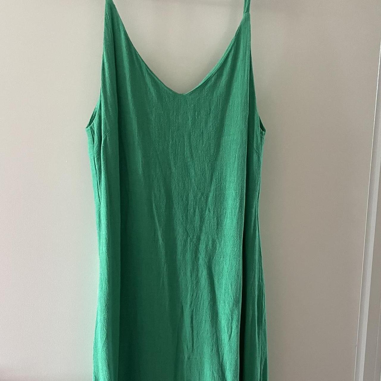 Ghanda emerald green midi slip dress, size XS - Depop