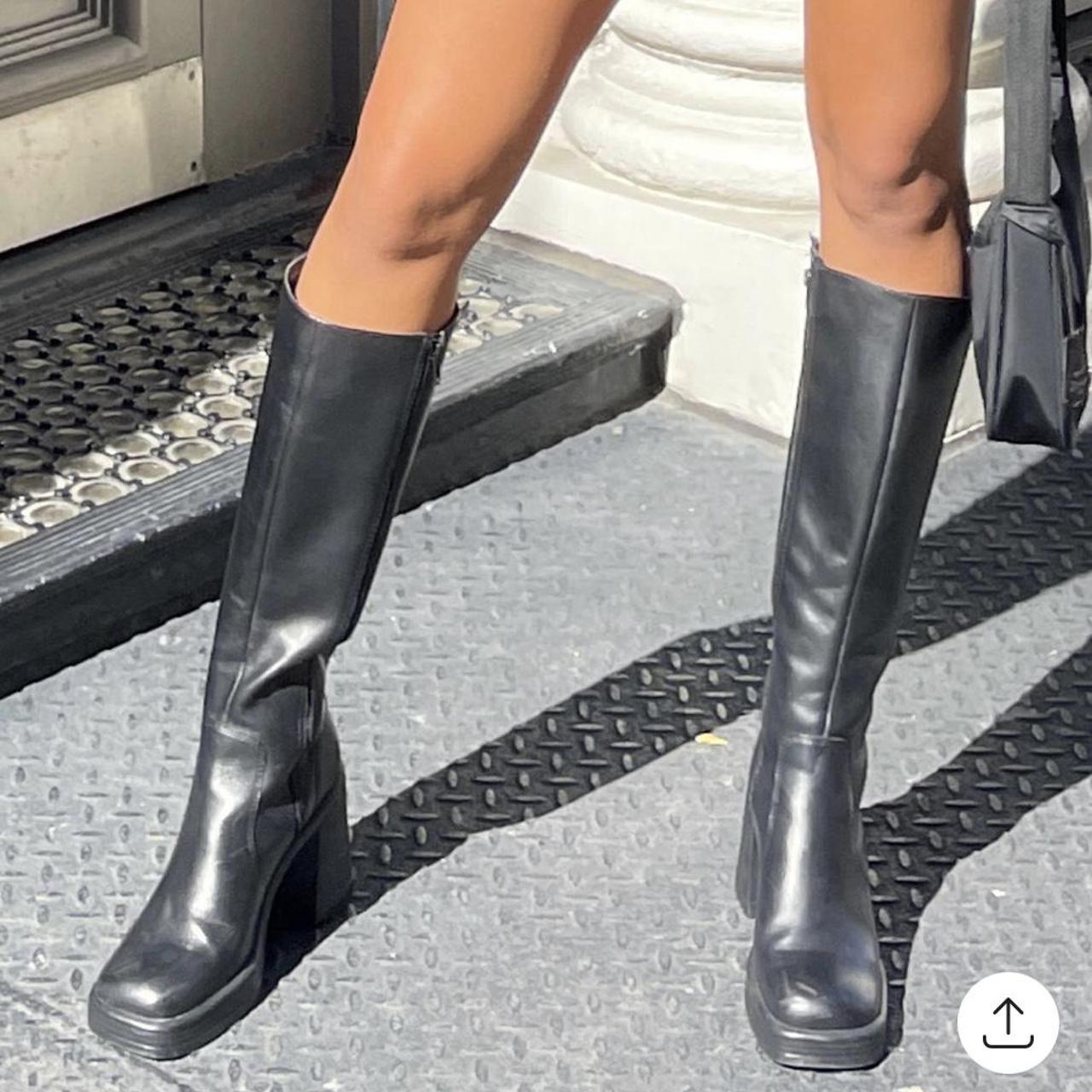 STEVE MADDEN Fanatik Knee High Boot in Black Size:... - Depop