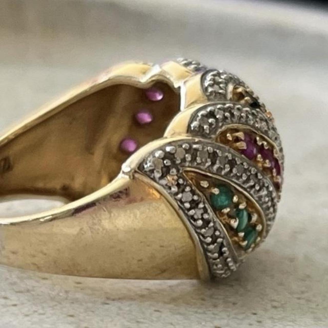 Women's Ring - Multi/Gold – Multicoloured gemston… - image 3