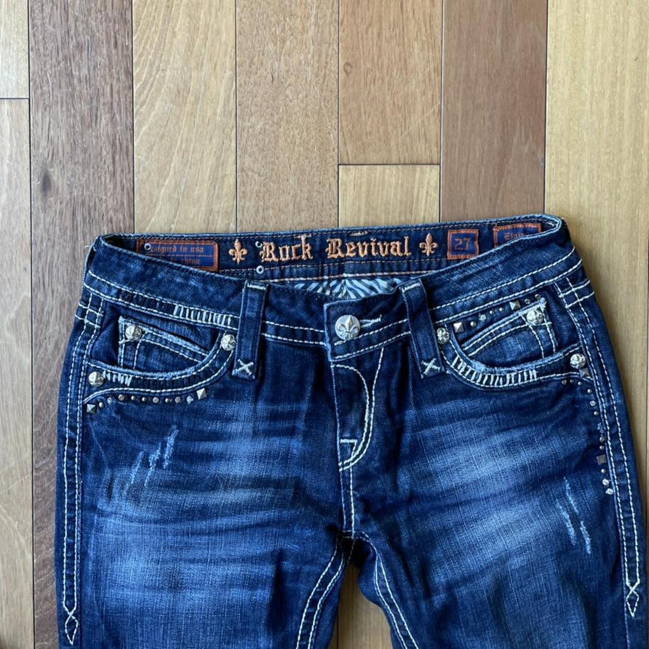 Y2K women rock revival jeans Rhimestone Size... Depop