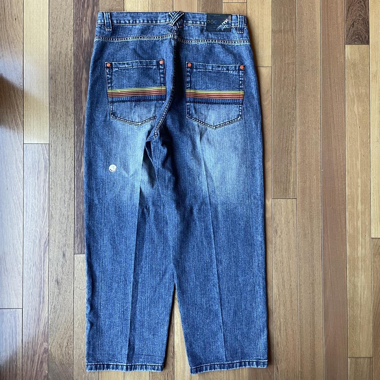 JNCO Men's Blue and White Jeans | Depop