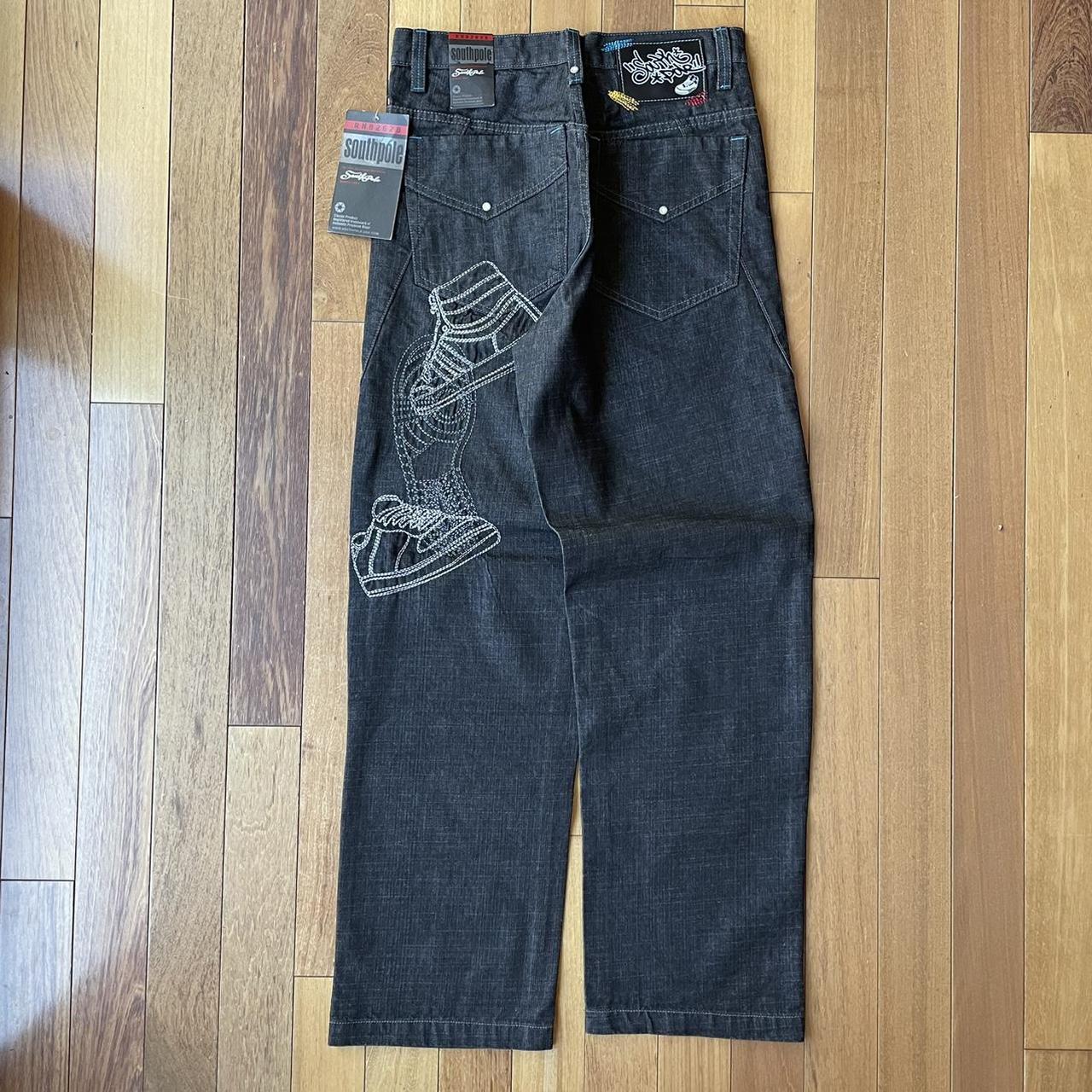 JNCO Men's Black and White Jeans | Depop