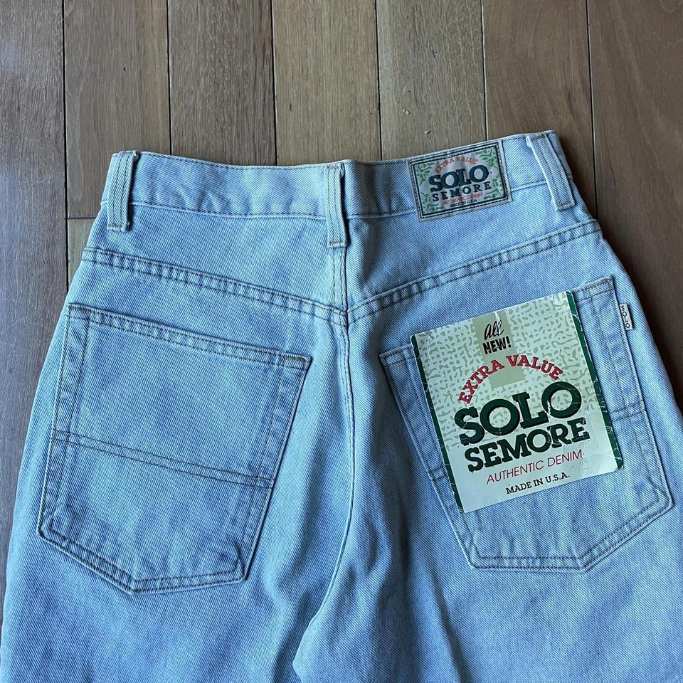 DEADSTOCK VINTAGE RARE 90s LIGHT BLUE SOLO WIDELEG... - Depop