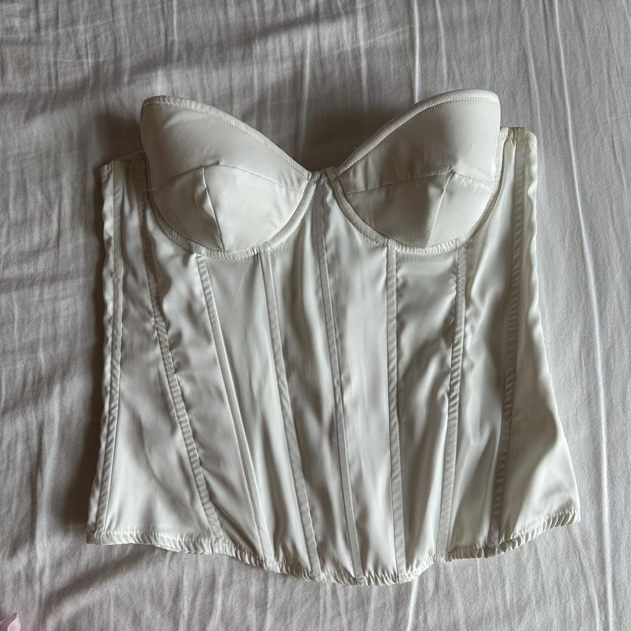 White strapless corset top Size... - Depop