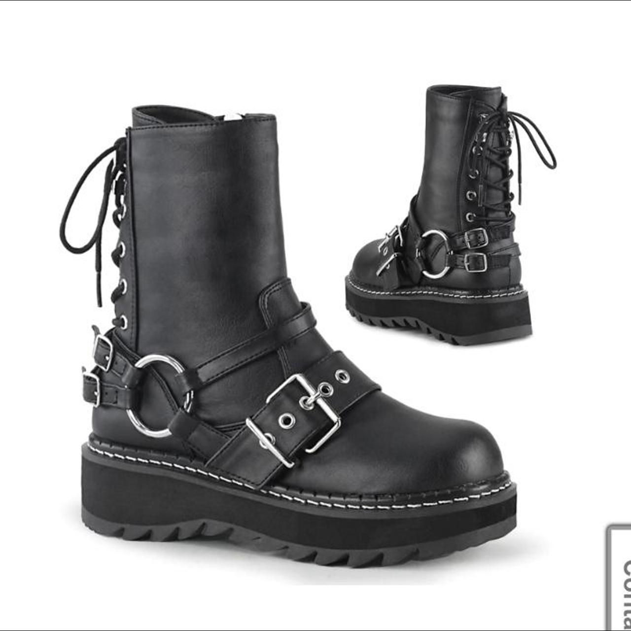 demonia petrol ankle boots