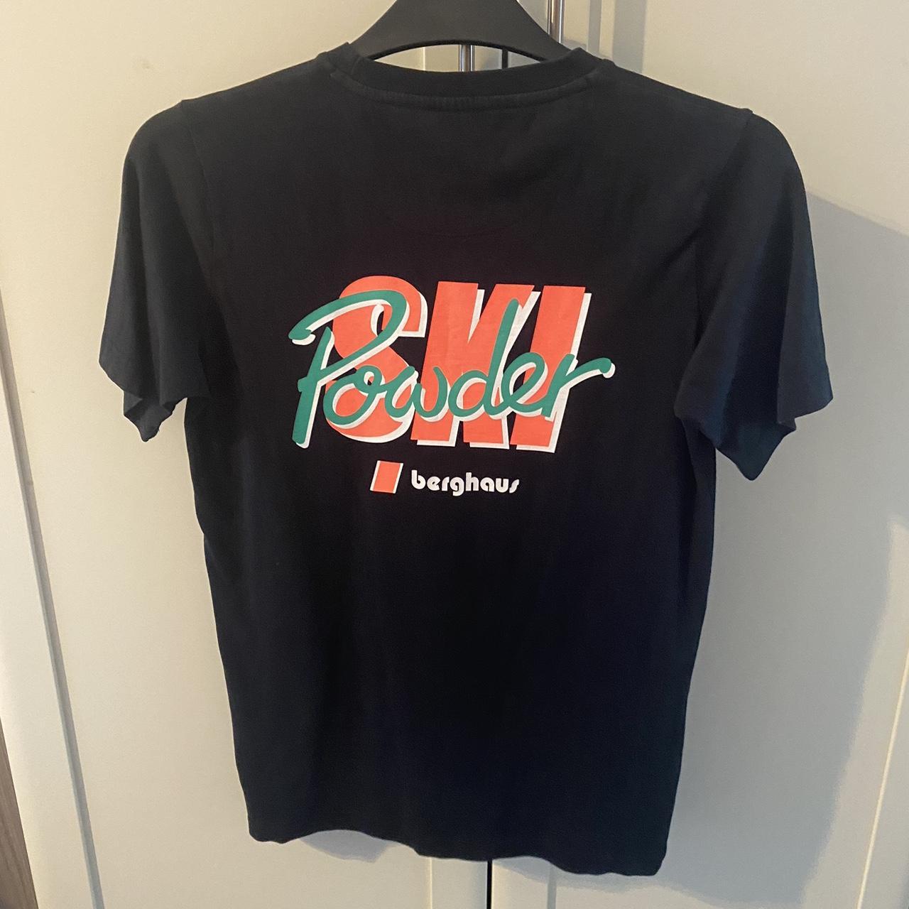 Black berghaus t shirt Ski powder design Unique... - Depop