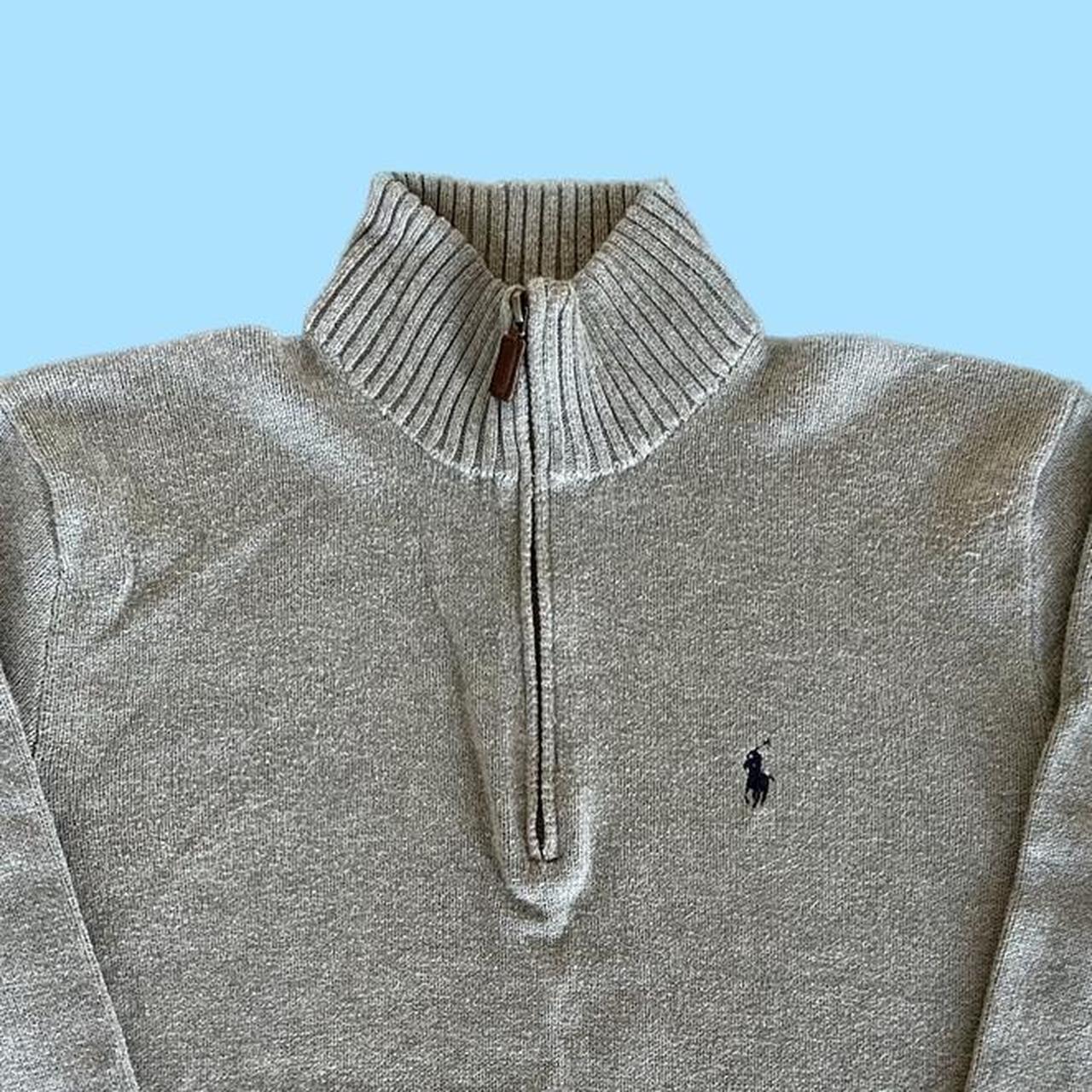 Polo Ralph Lauren Half-Zip Sweatshirt in Grey with... - Depop