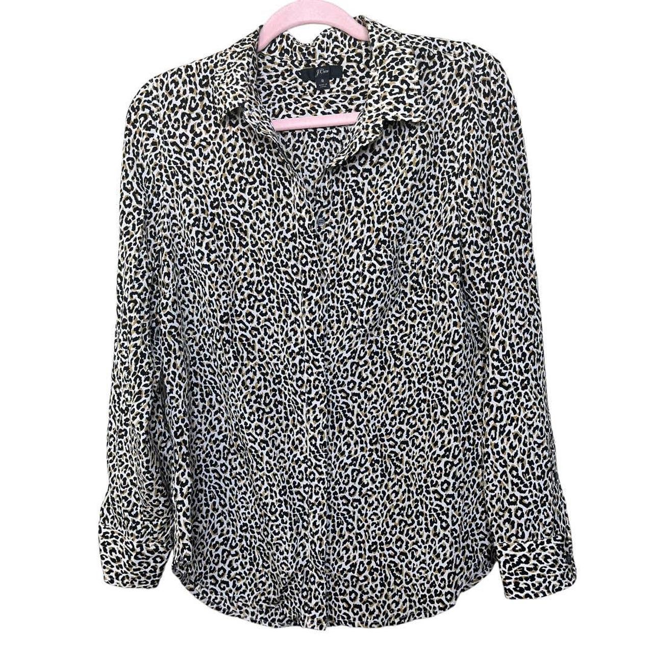 j crew leopard print blouse