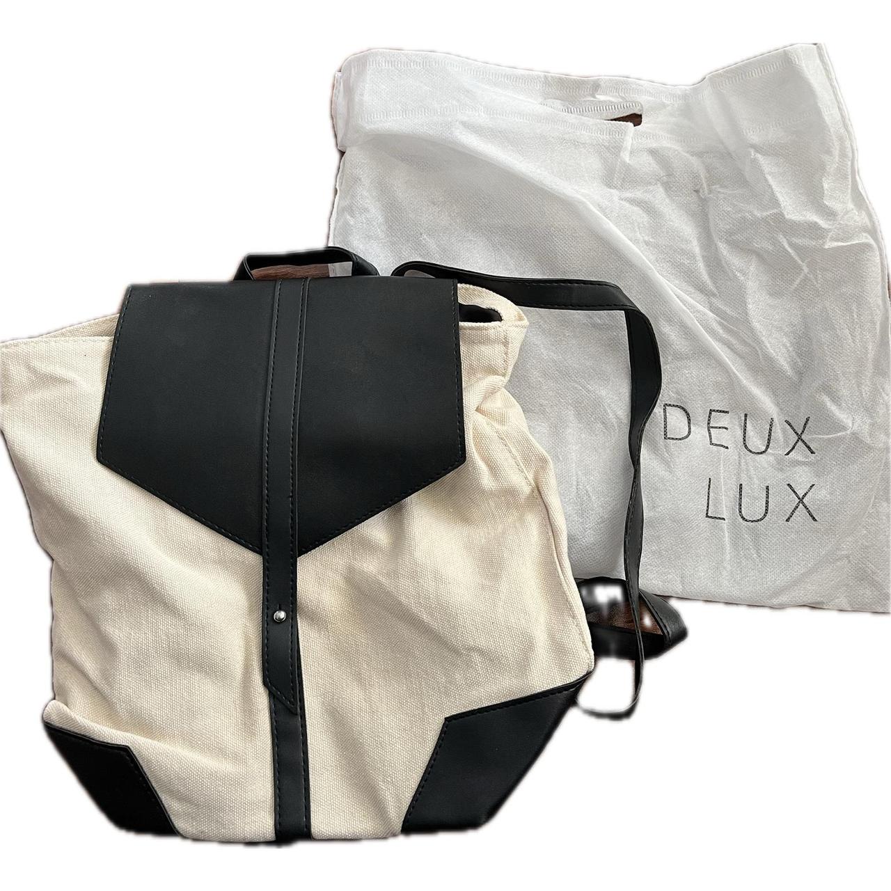 Deux Lux backpack black cream canvas faux. Depop