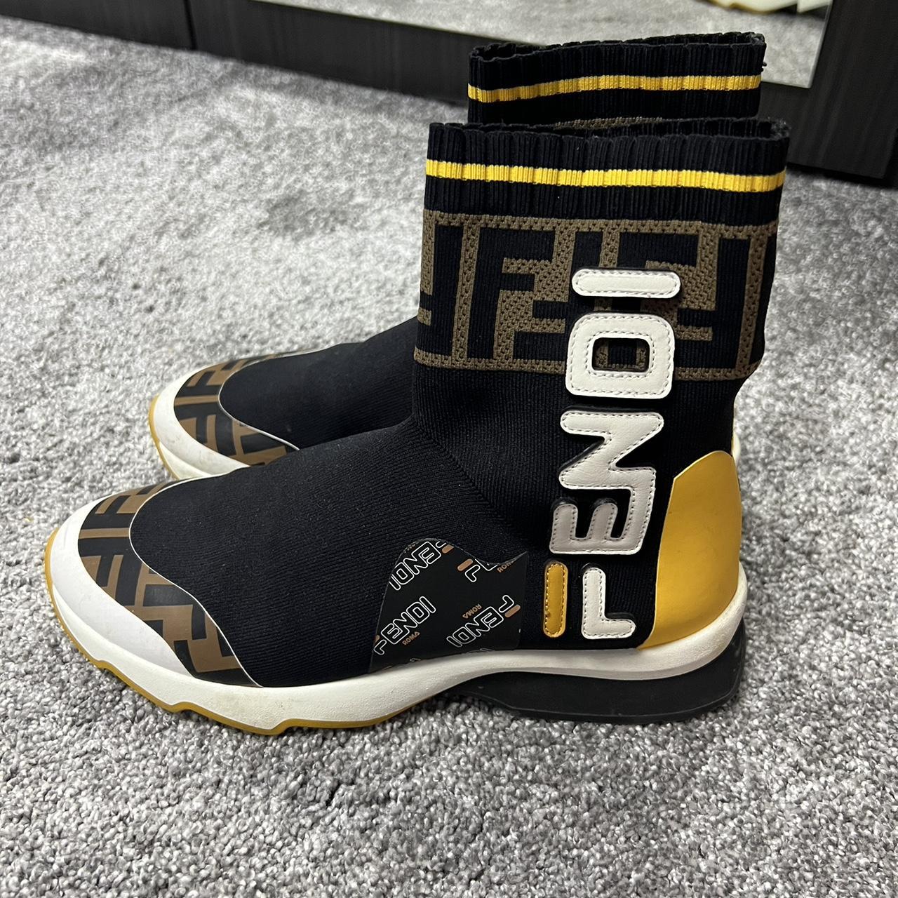 Fendi logo sock sneakers only worn a few times like... - Depop