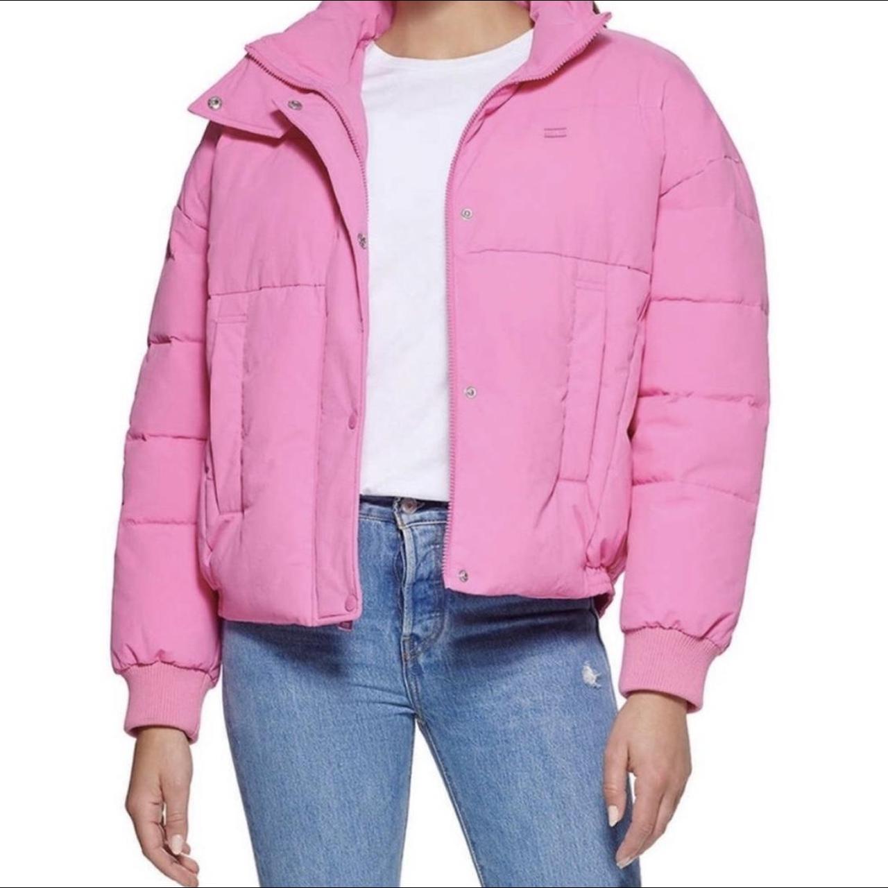 levi pink puffer jacket