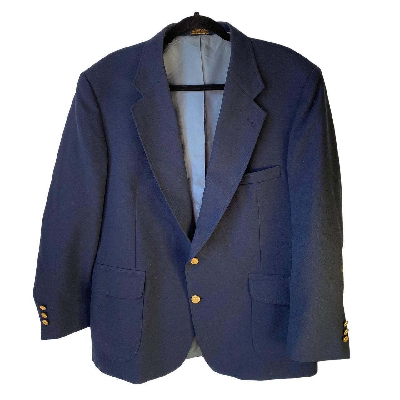 Stafford Wool Blend Blue Blazer Sport Coat Men Size Depop