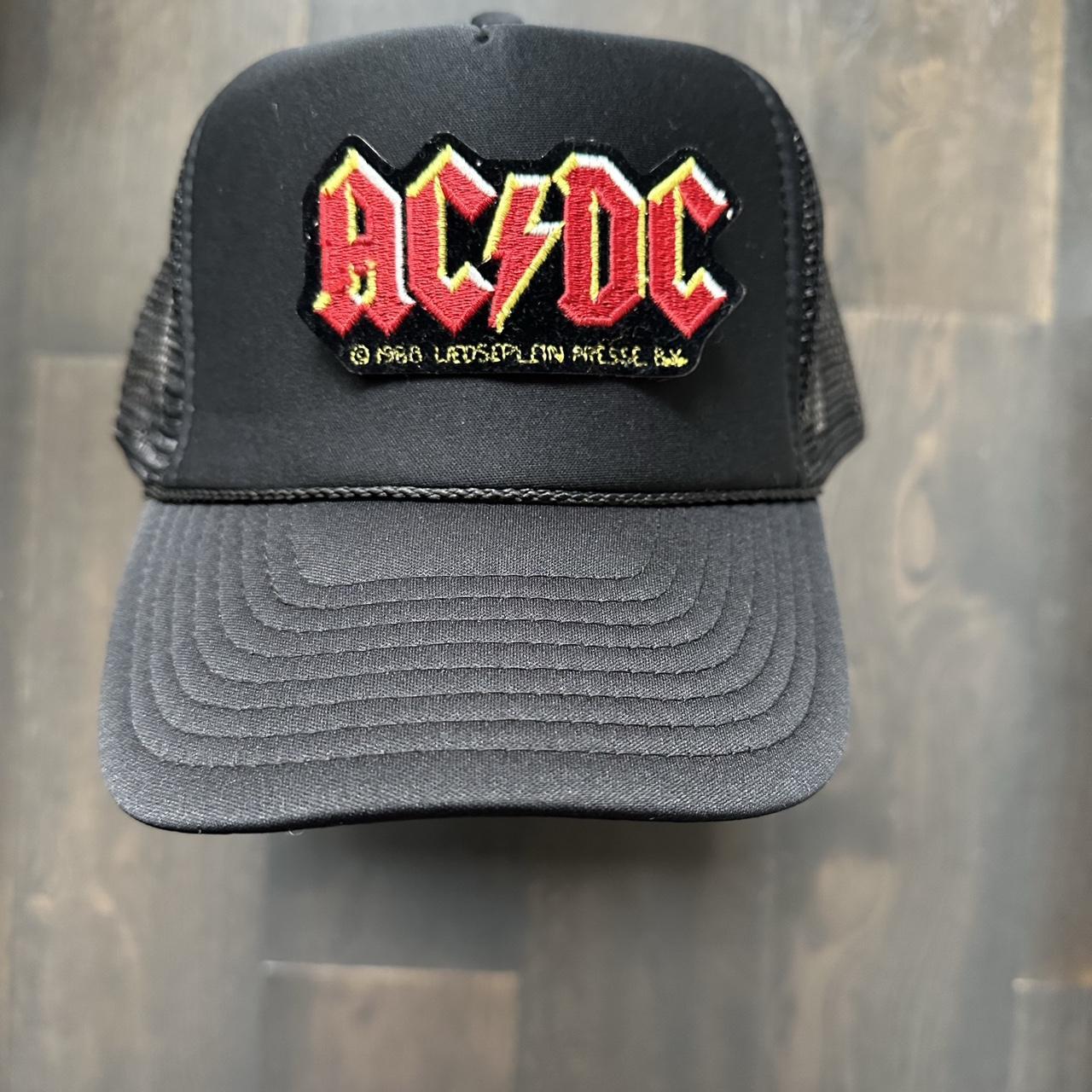 Vintage ACDC 1988 tour Patch on New Trucker Hat One... - Depop