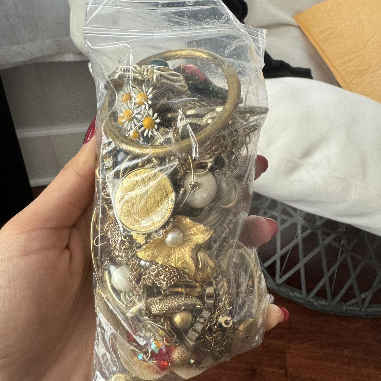 Gold junk jewelry lot!! One pound of charms,... - Depop