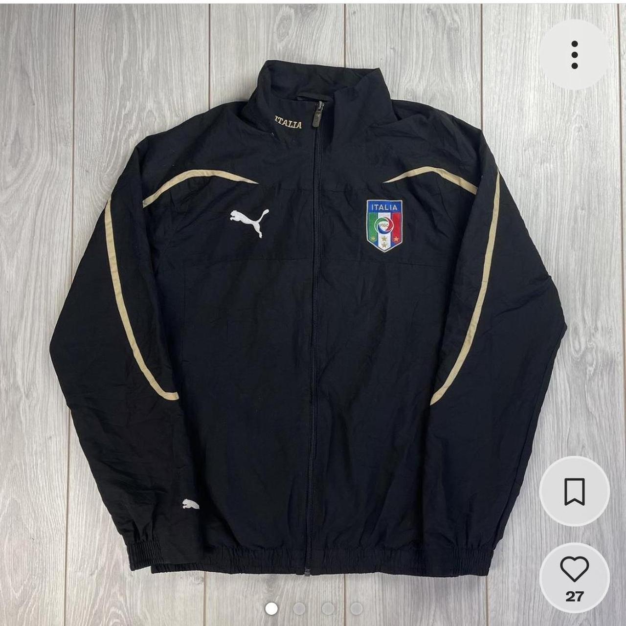 Vintage Puma Italian Football Team a Jacket Black... - Depop