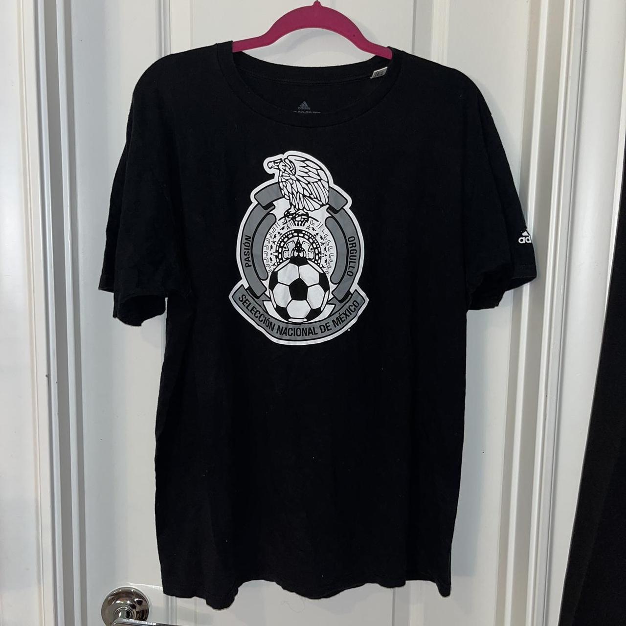 black adidas mexico soccer team t shirt men’s size... - Depop