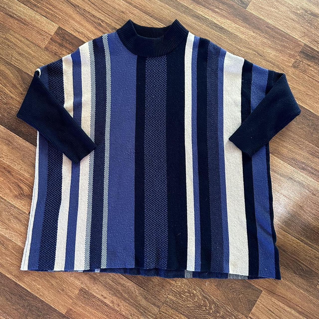 Studio bvd & co blue striped sweater 🌊 #blue... - Depop