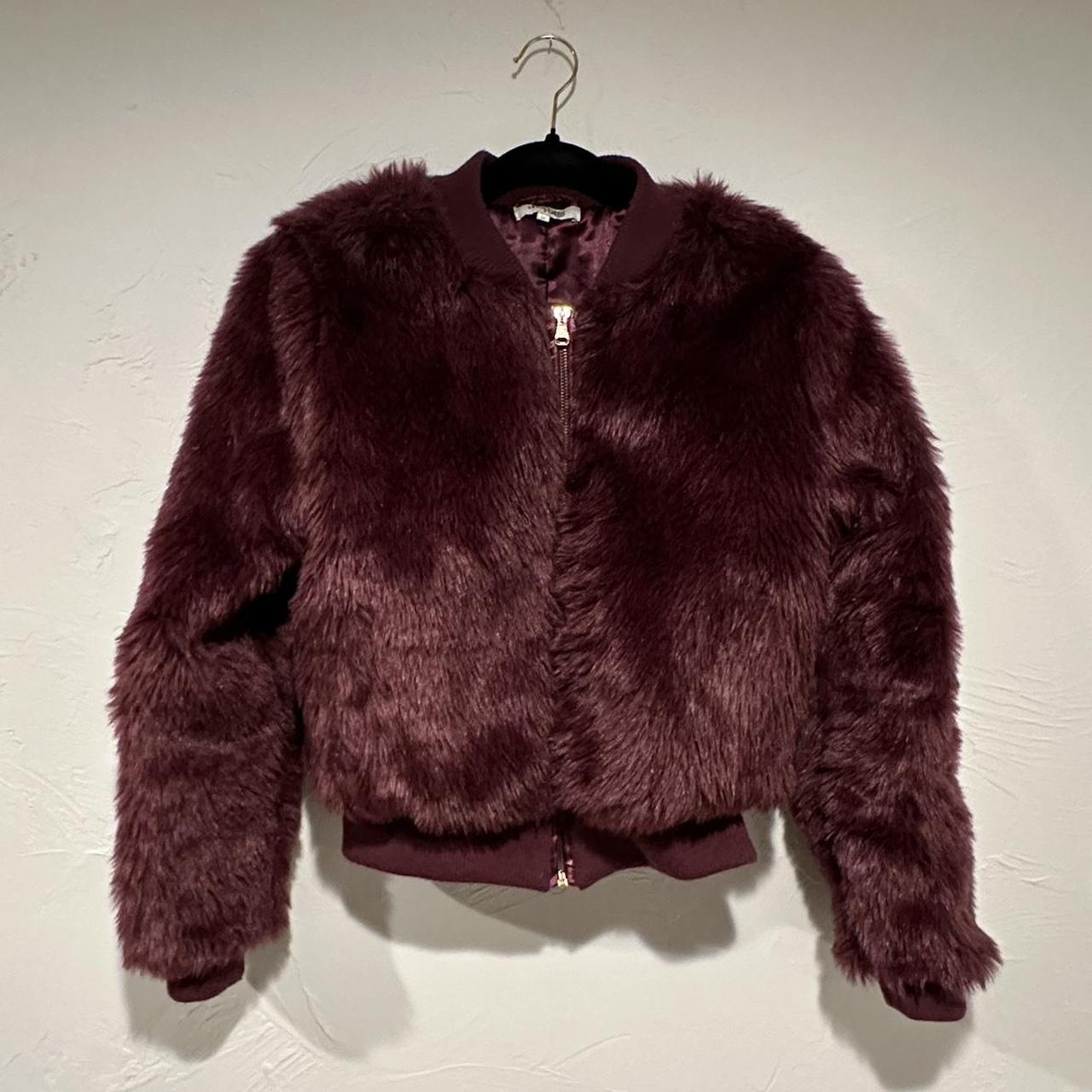 Charlotte Russe cropped purple fake fur coat... - Depop
