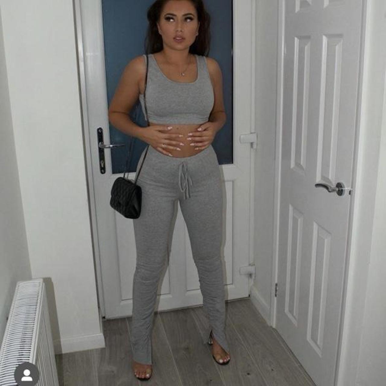 SHEIN grey trouser co ord. only worn for pic. Size M - Depop