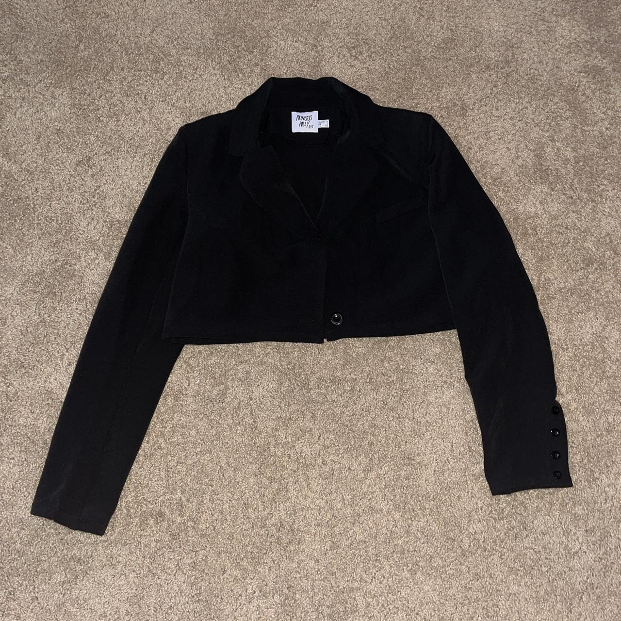 Princess Polly Women's Black Jacket Depop