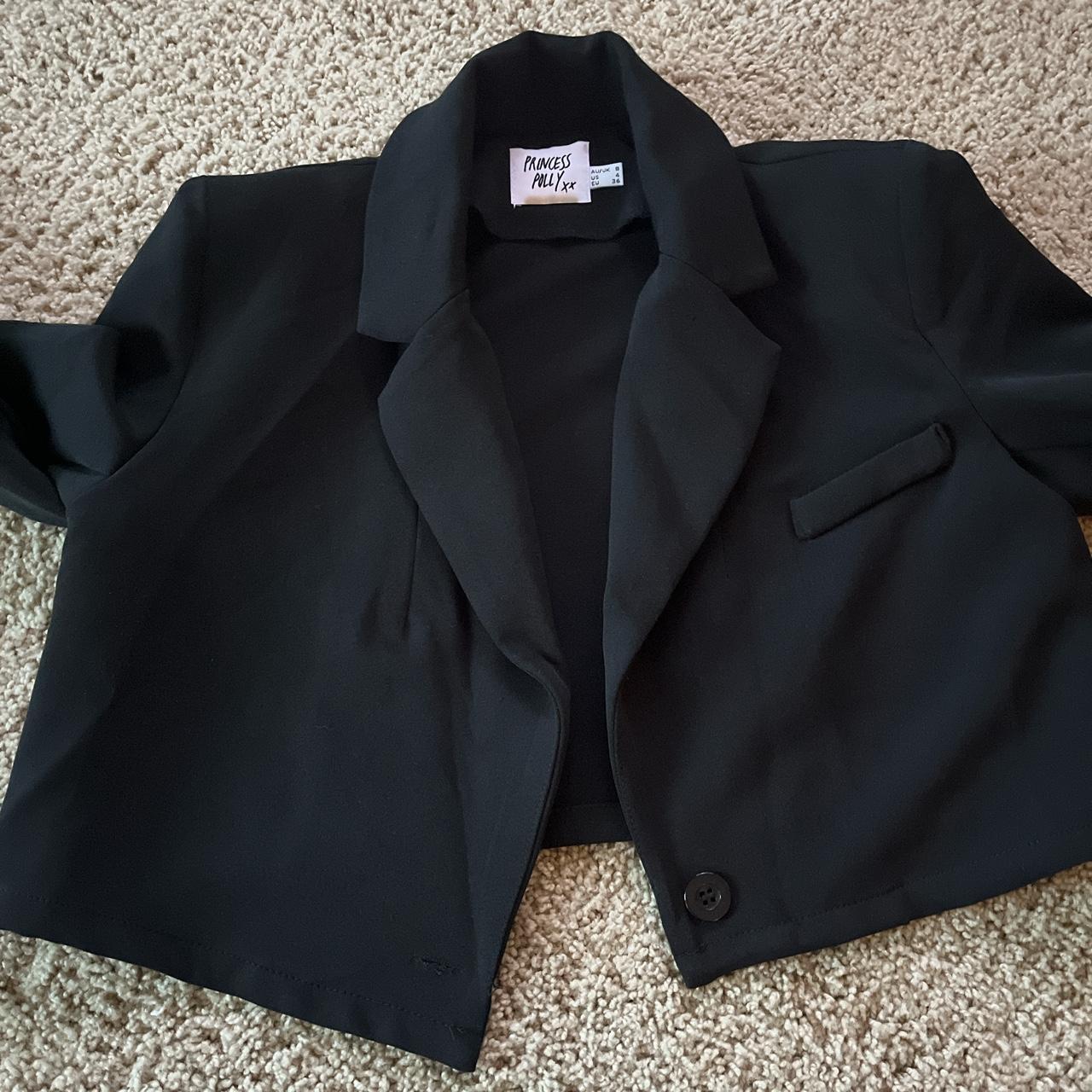 Princess Polly Women's Black Jacket Depop