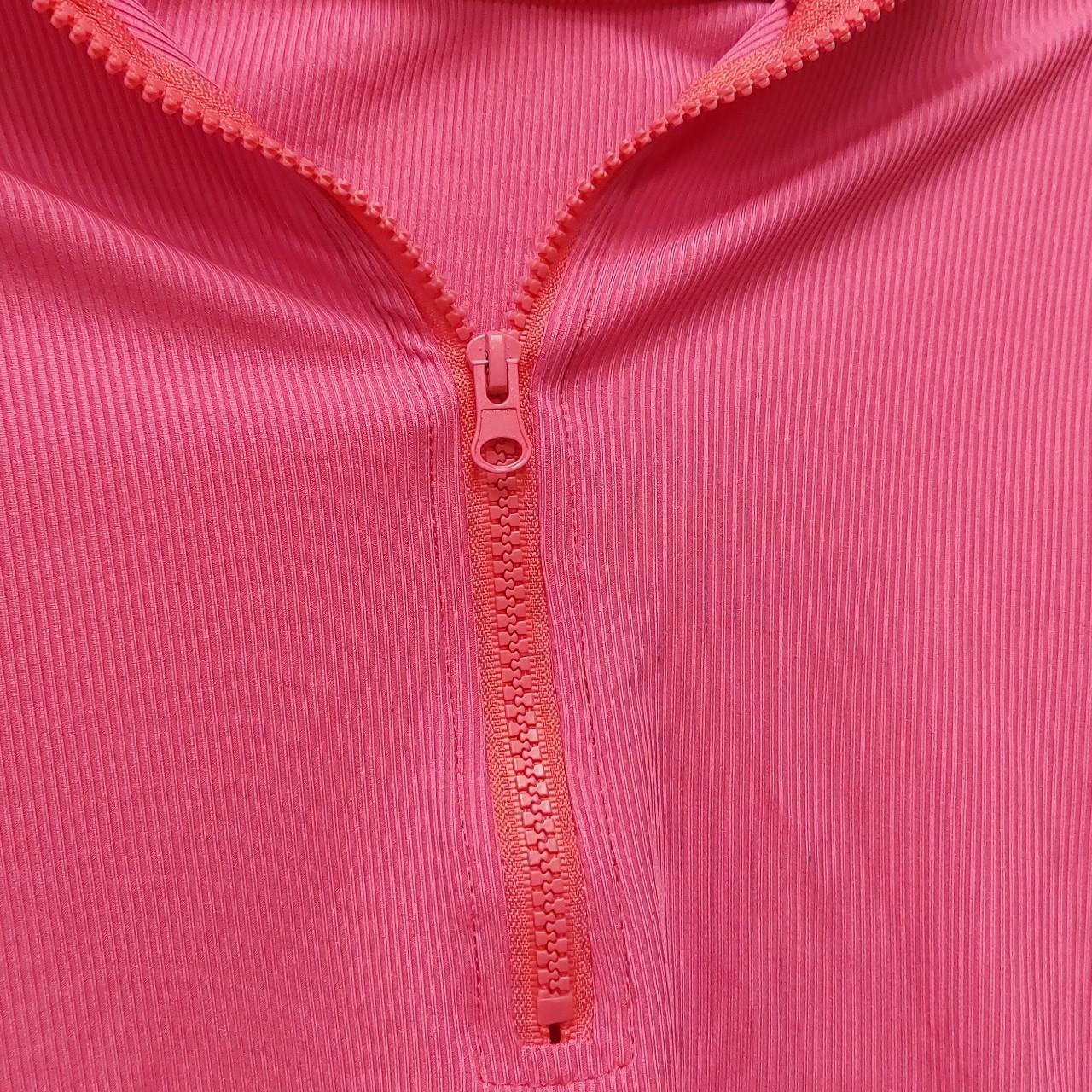 Cropped pink half zip Size XL SHEIN When laid flat... Depop