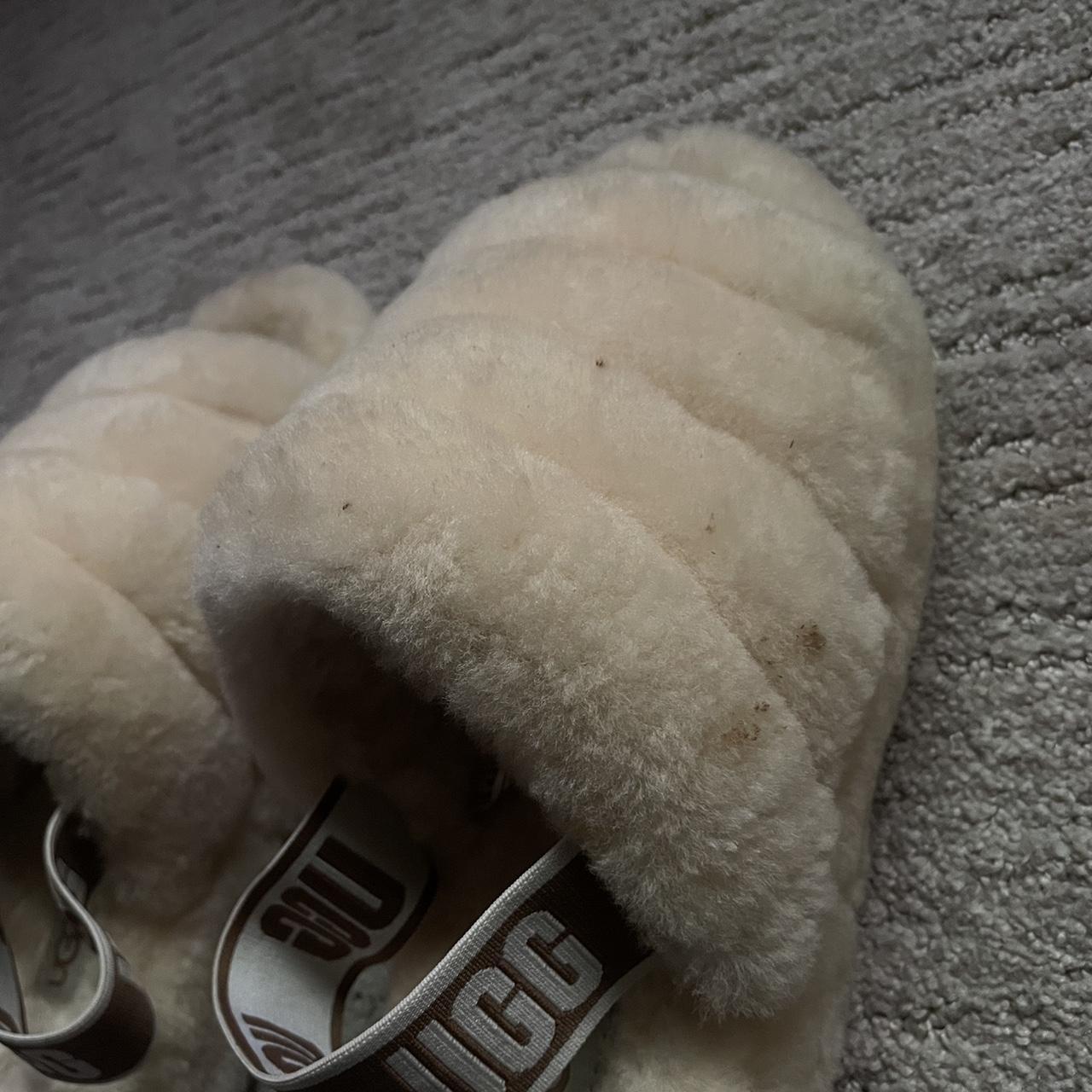 Barely worn fluffy Ugg slippers The small marks are... - Depop