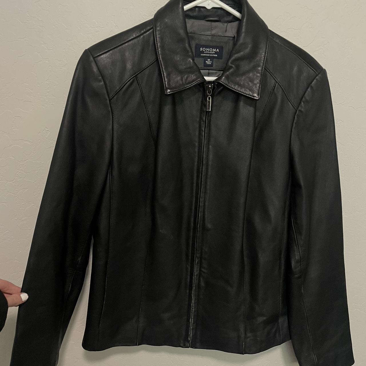 100% vintage leather zip up jacket Has a few scuffs... - Depop