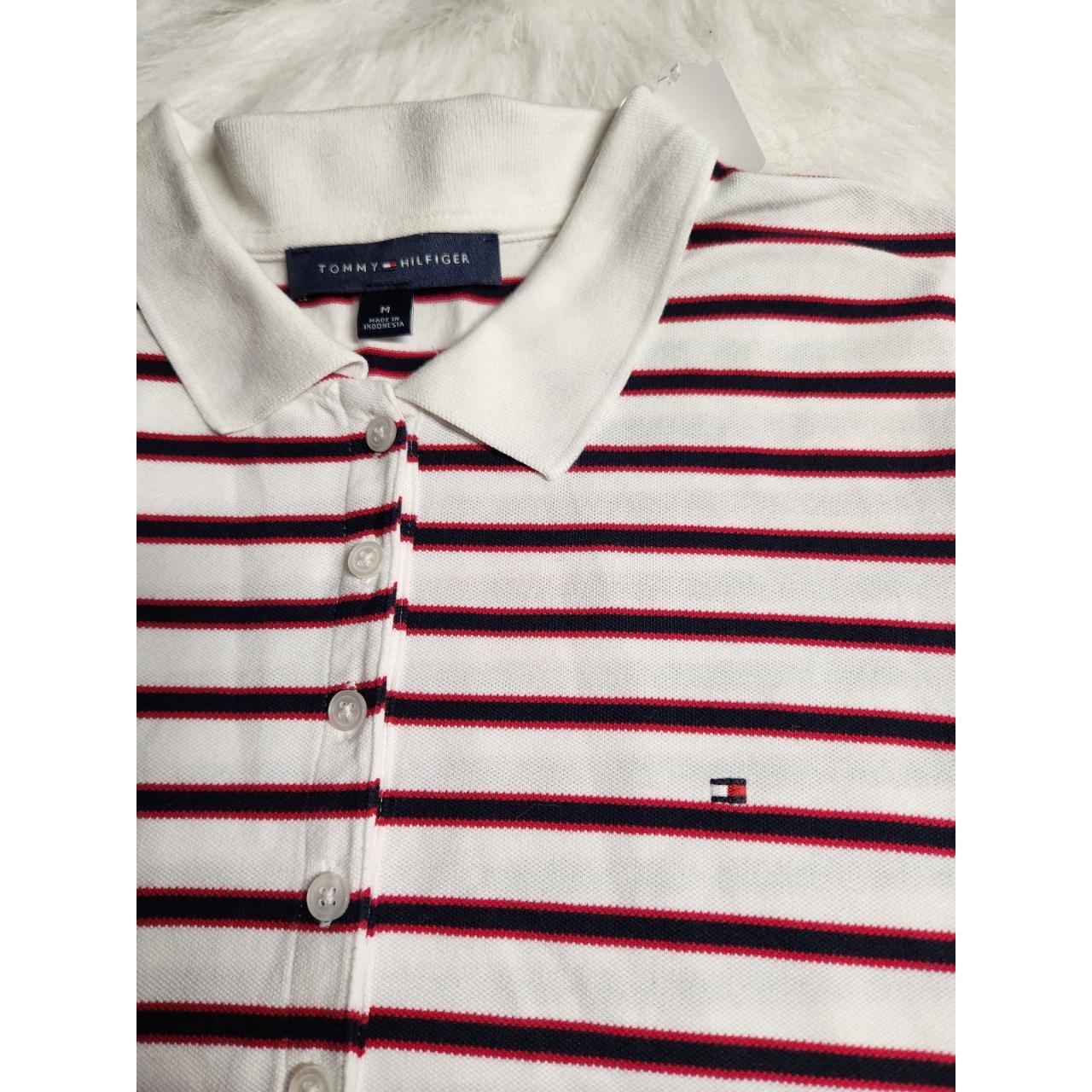 Tommy Hilfiger Striped Polo Size Medium Ladies... - Depop