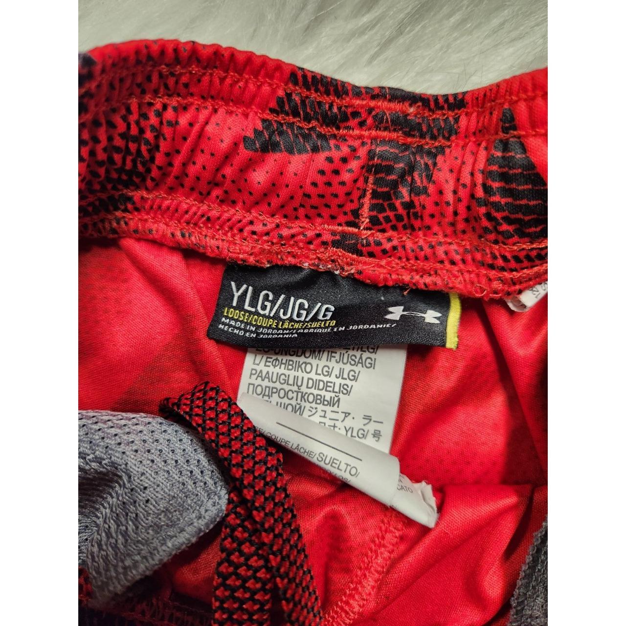 Under Armour Black and Red Shorts Depop