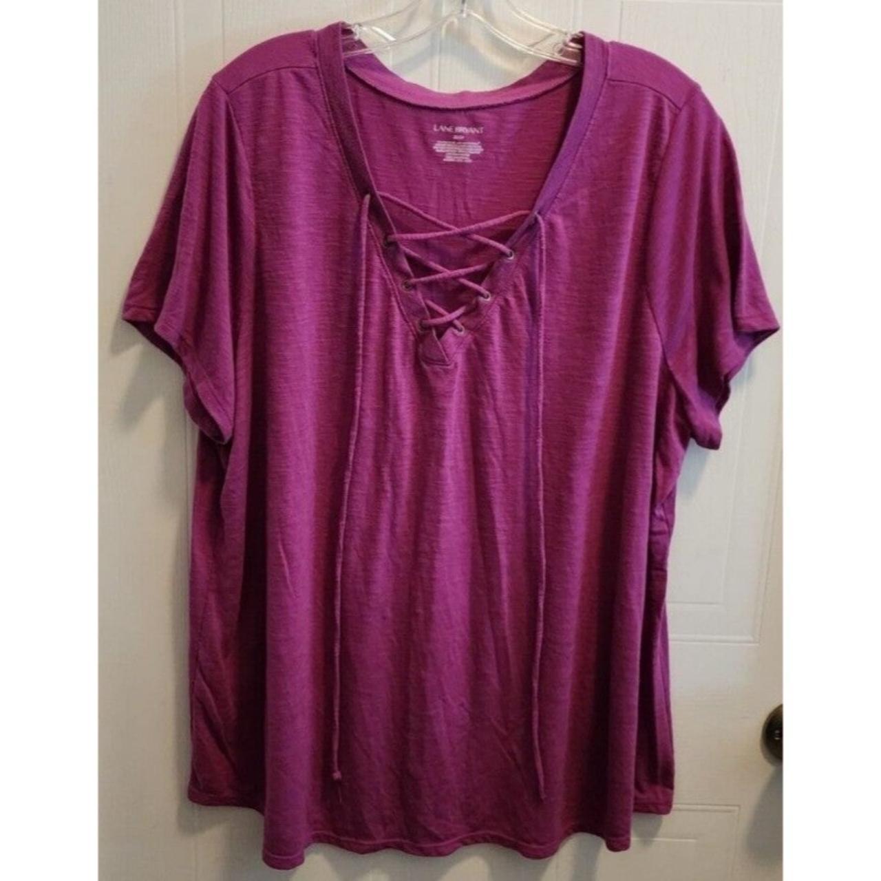 Lane Bryant Purple Lace Up Shirt Size 26/28 Lane... - Depop