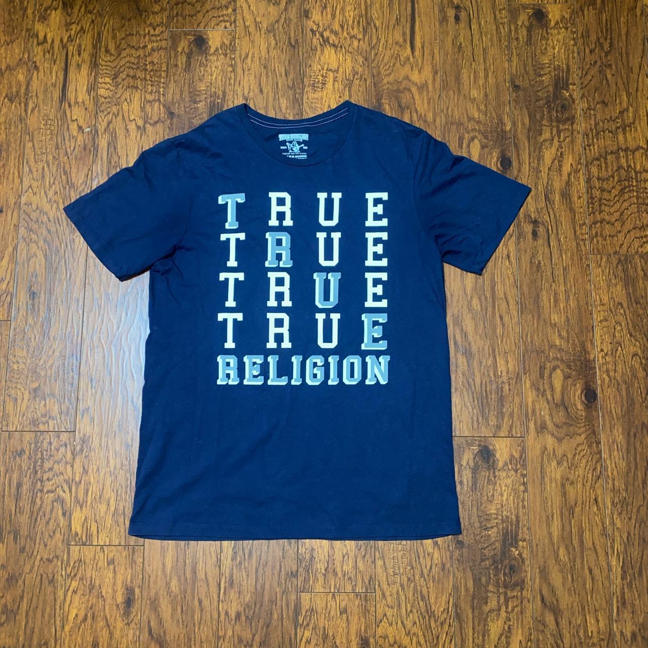 True Religion Men's Navy Shirt | Depop