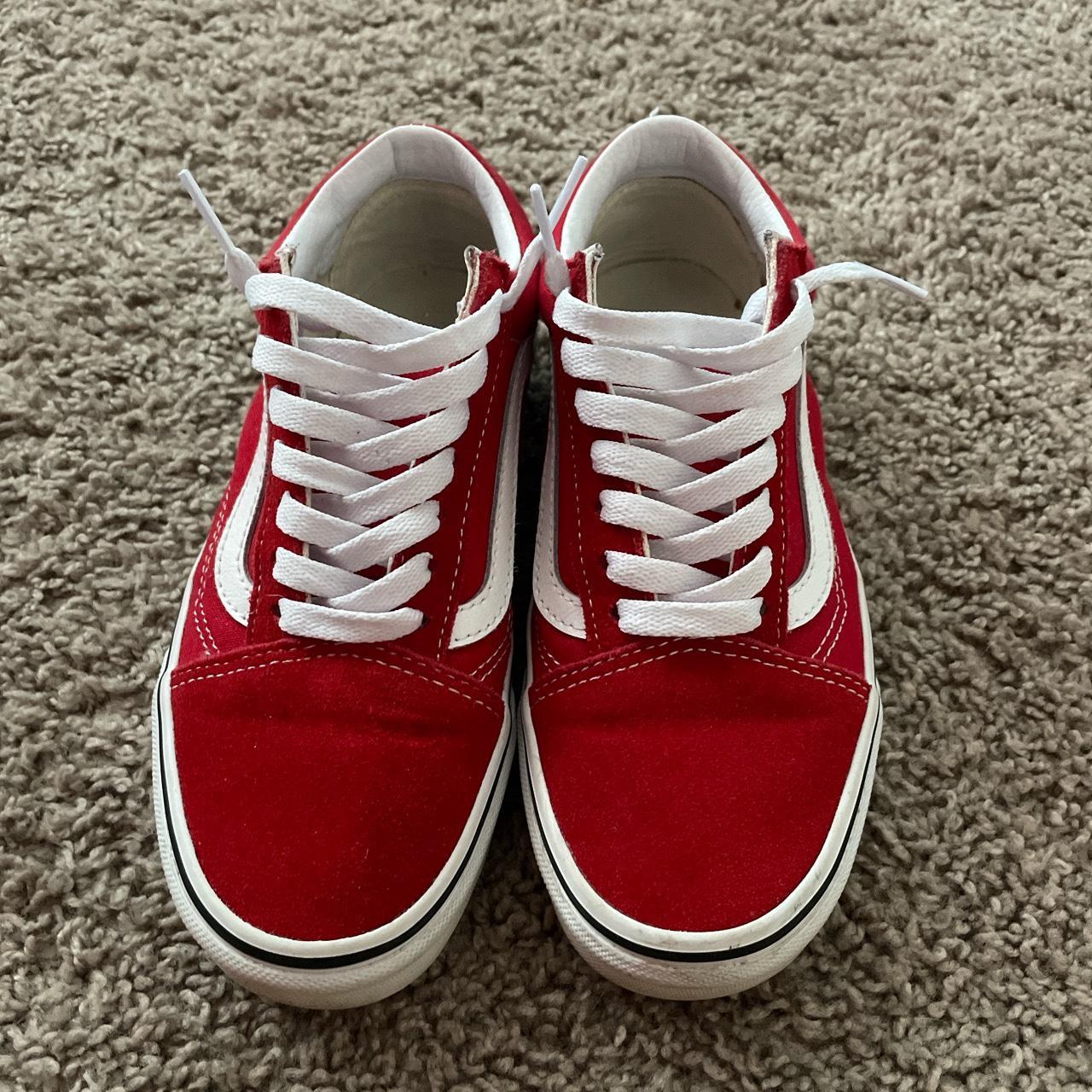 Vans size 5.5 women #vans #shoes #red - Depop