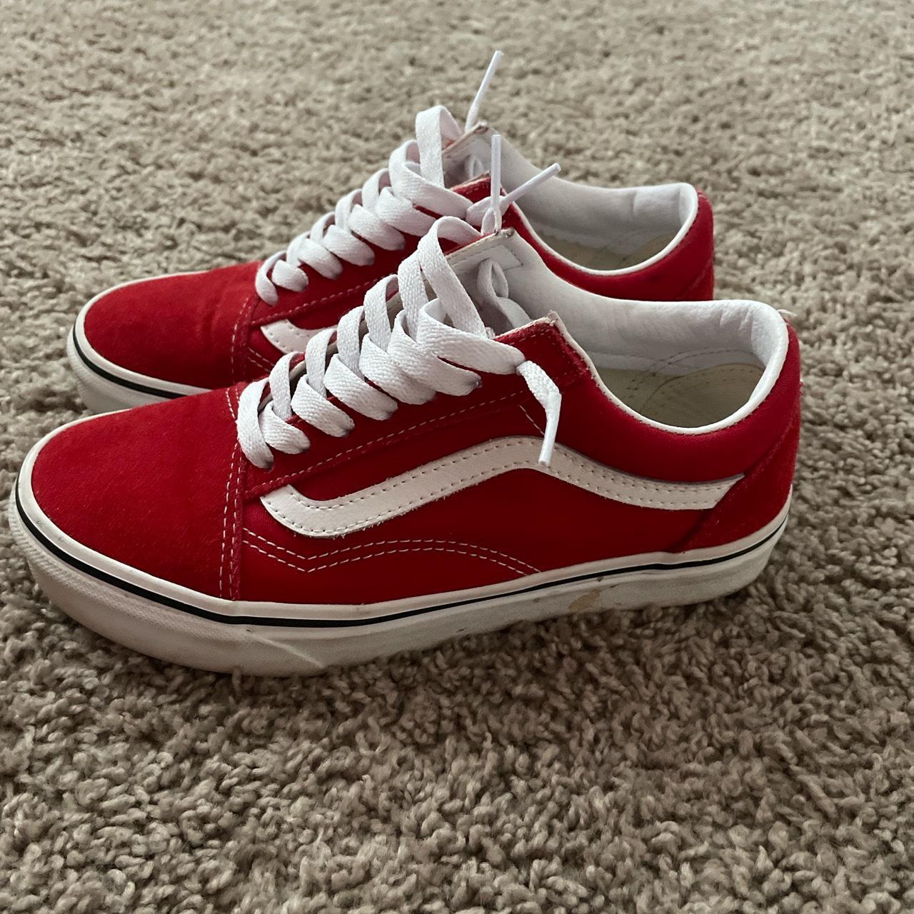 Vans size 5.5 women #vans #shoes #red - Depop