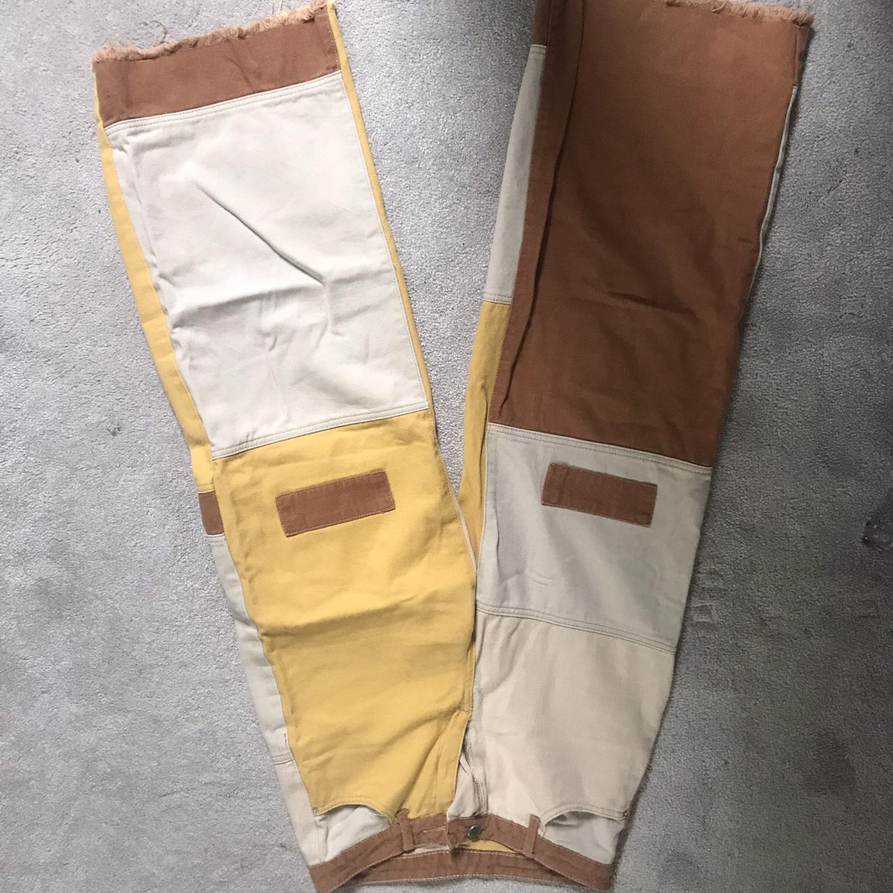 Women's Cream And Brown Jeans 