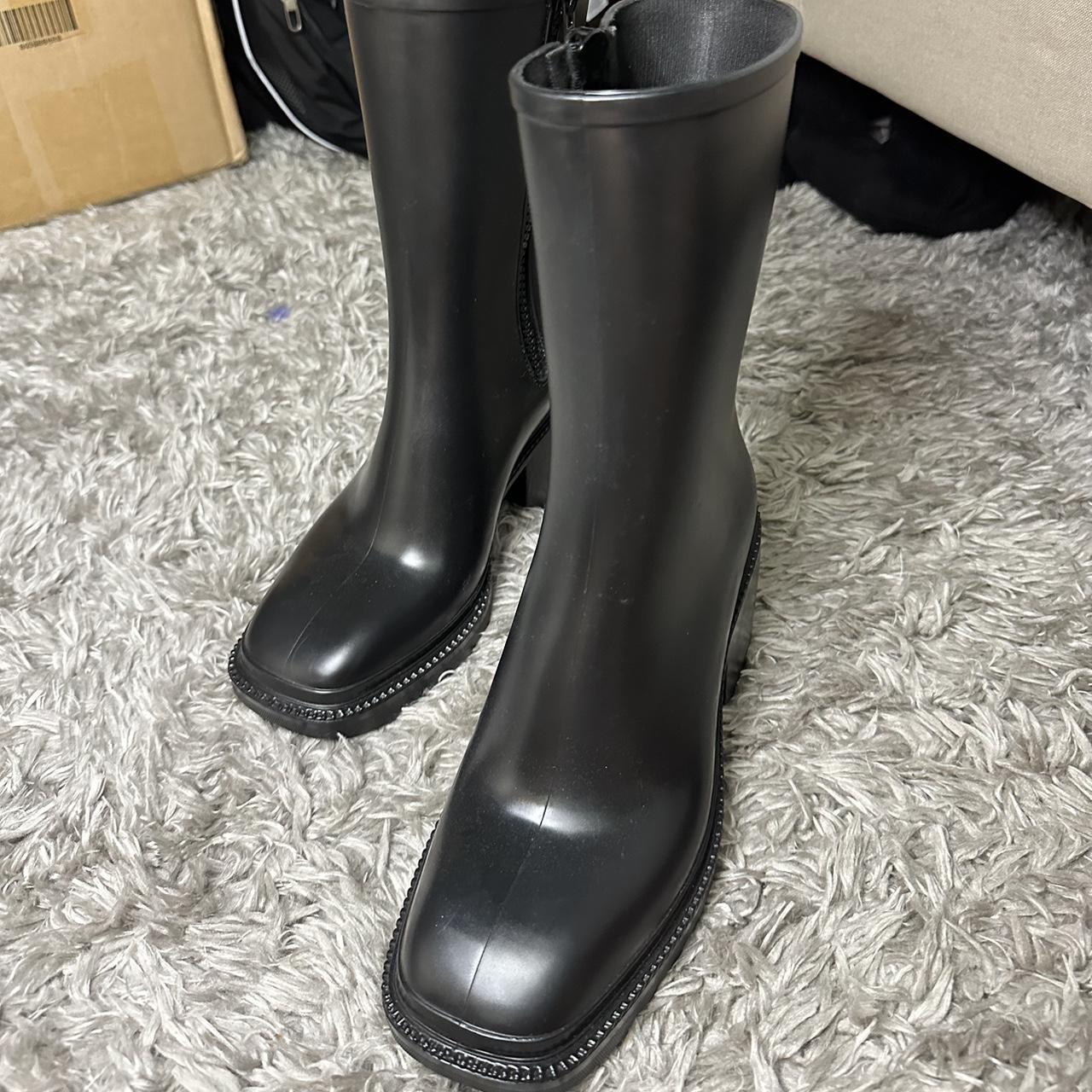 INC black chunky rain boots. hurts to let go but... - Depop