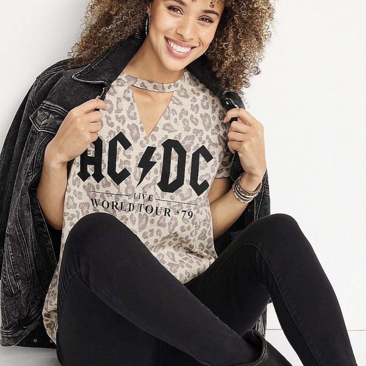 ACDC Leopard Cutout Graphic Tee NWT! Leopard print... - Depop