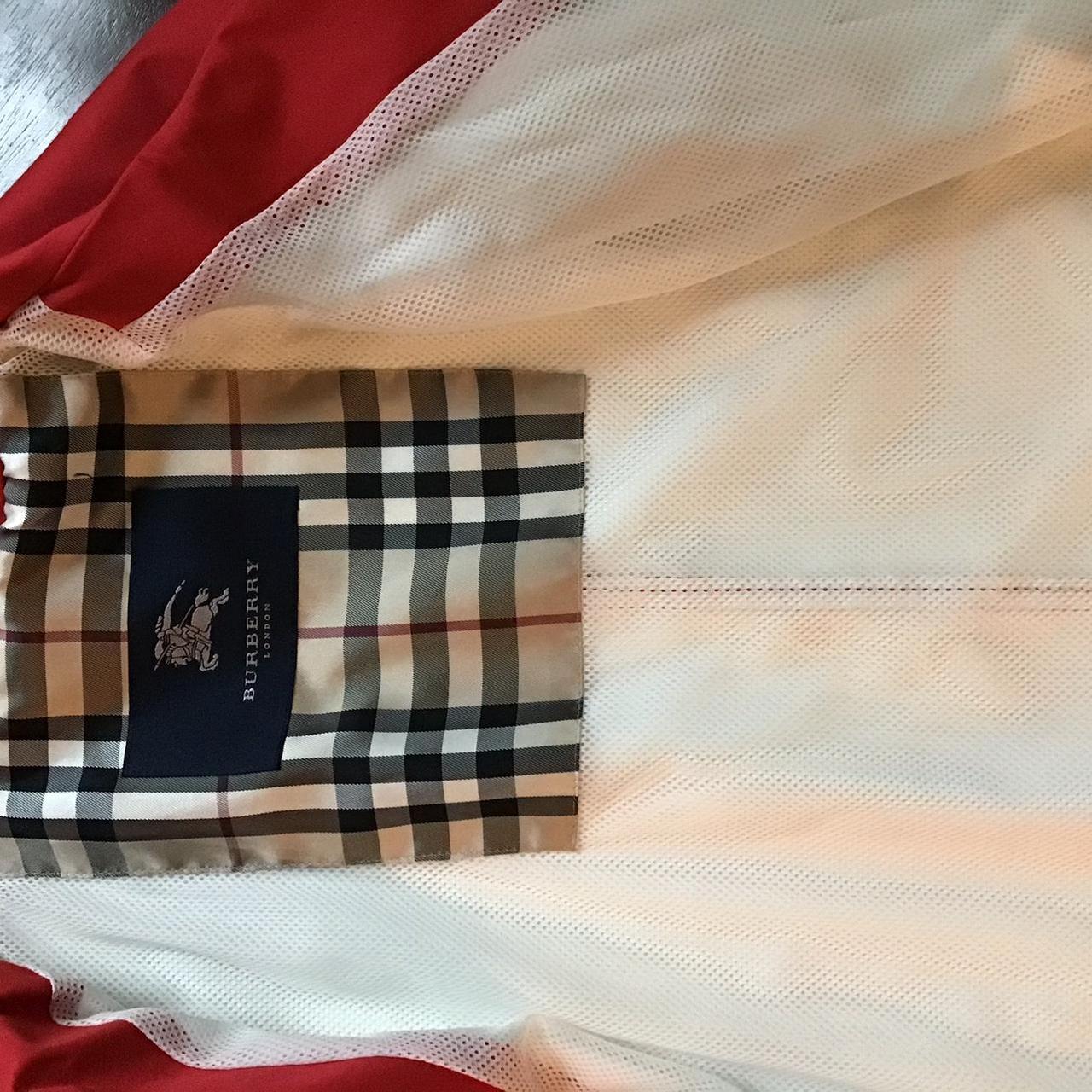 Red Burberry poncho,rain jacket - Depop