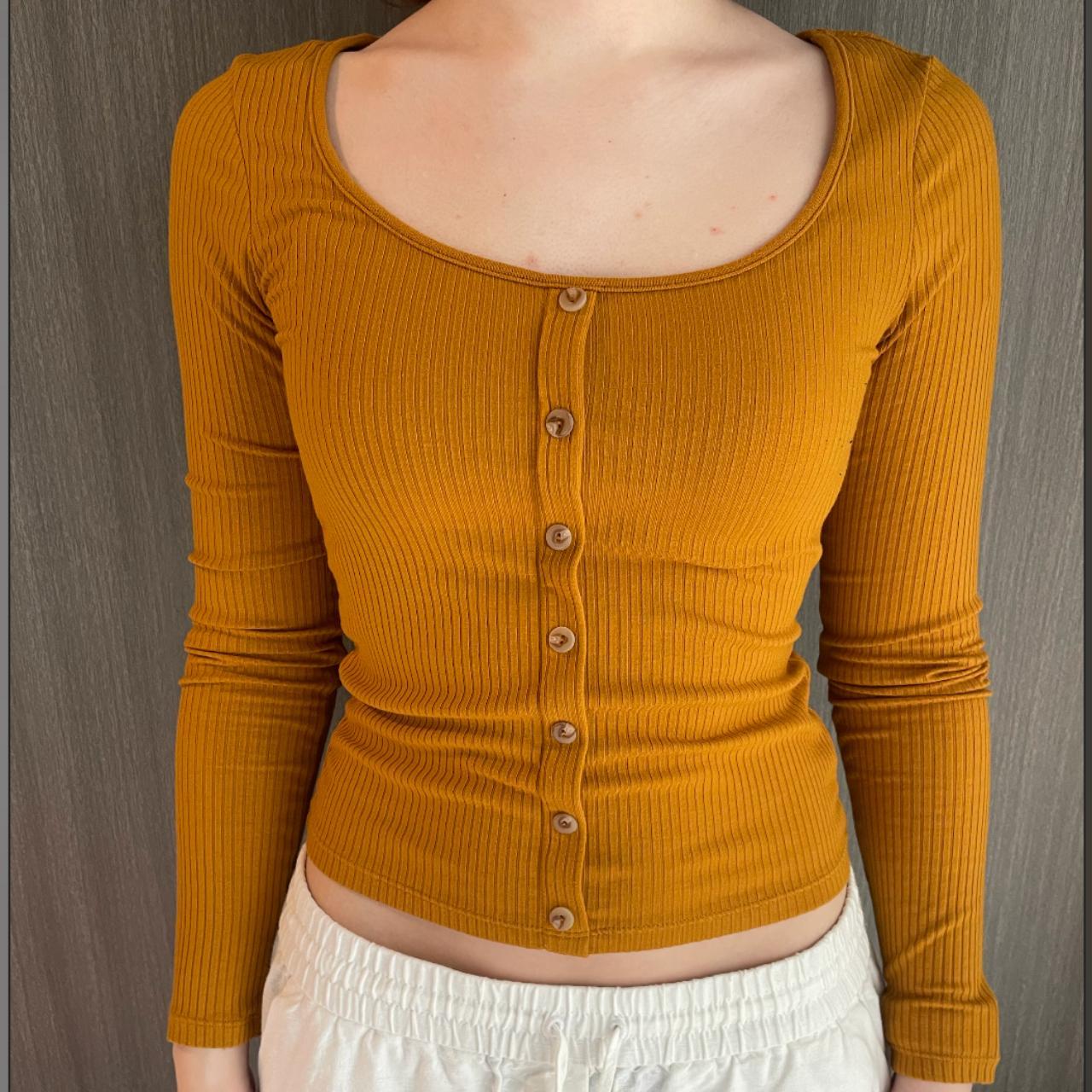 H&M Women's Yellow Shirt Depop