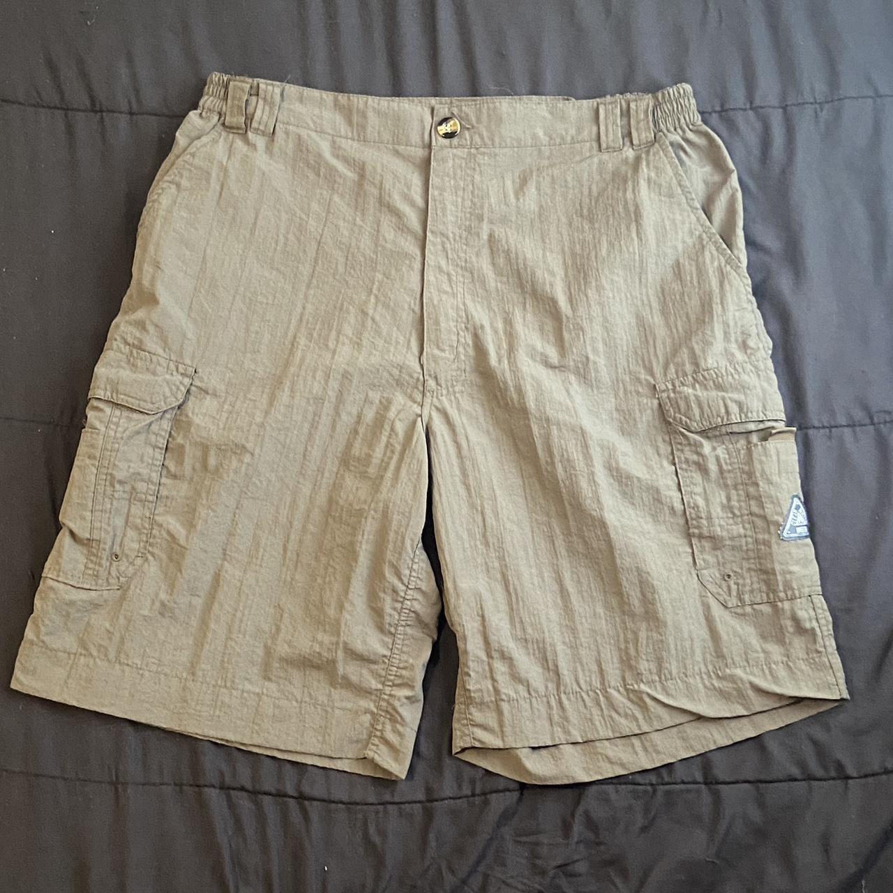 Dark green nylon cargo shorts Never worn Size L - Depop