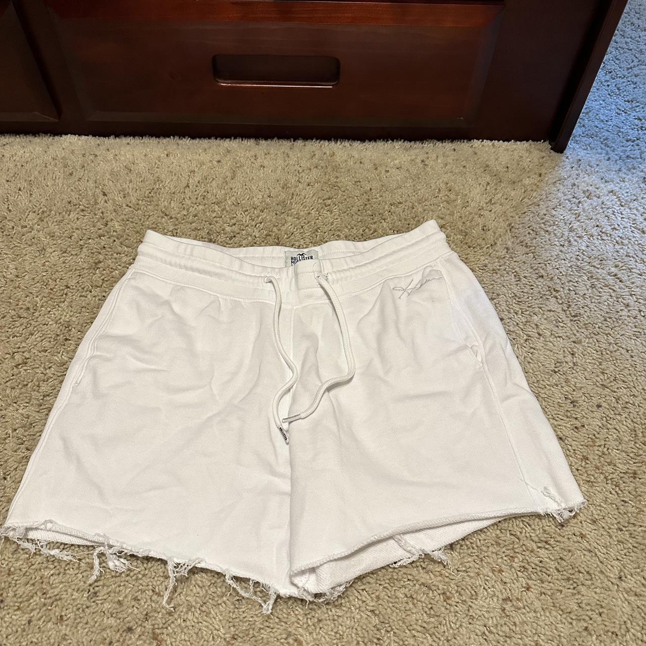 White Hollister Shorts Used Condition, Distressed... Depop
