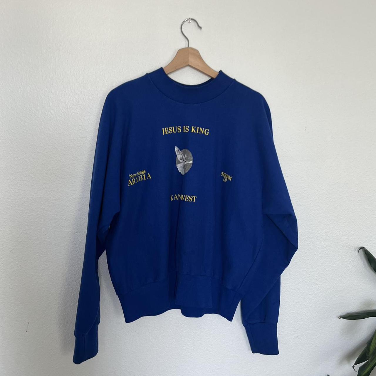 Kanye West Jesus is King Dove Crewneck blue size... - Depop