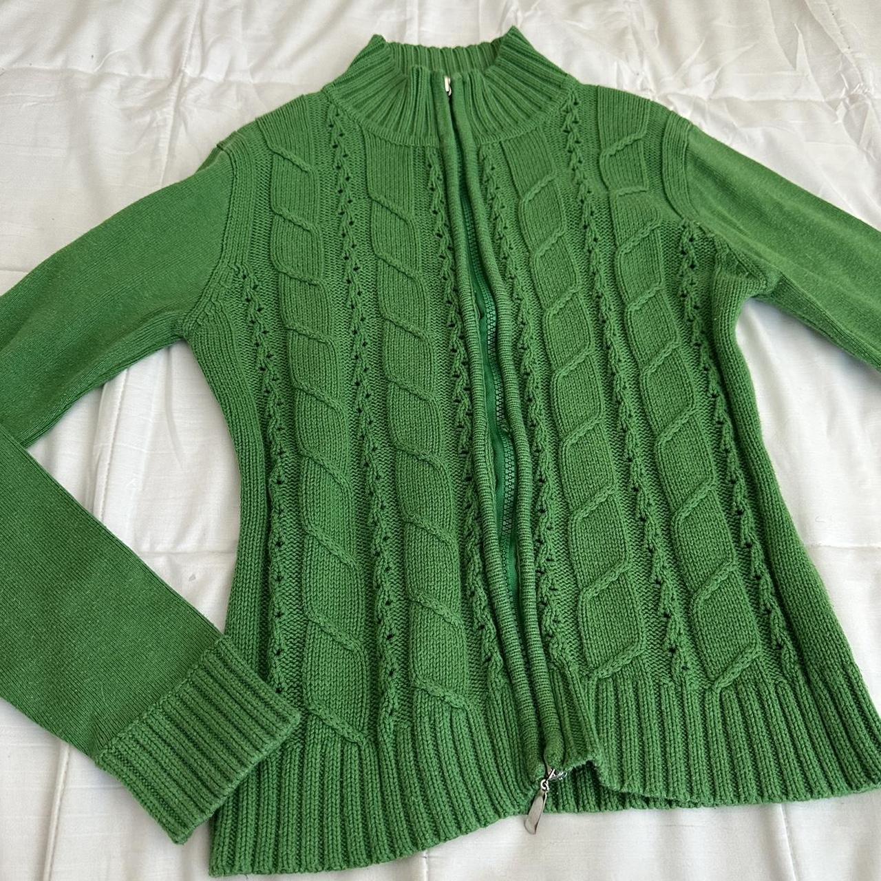 vintage y2k early 2000s ribbed knit double zipper...