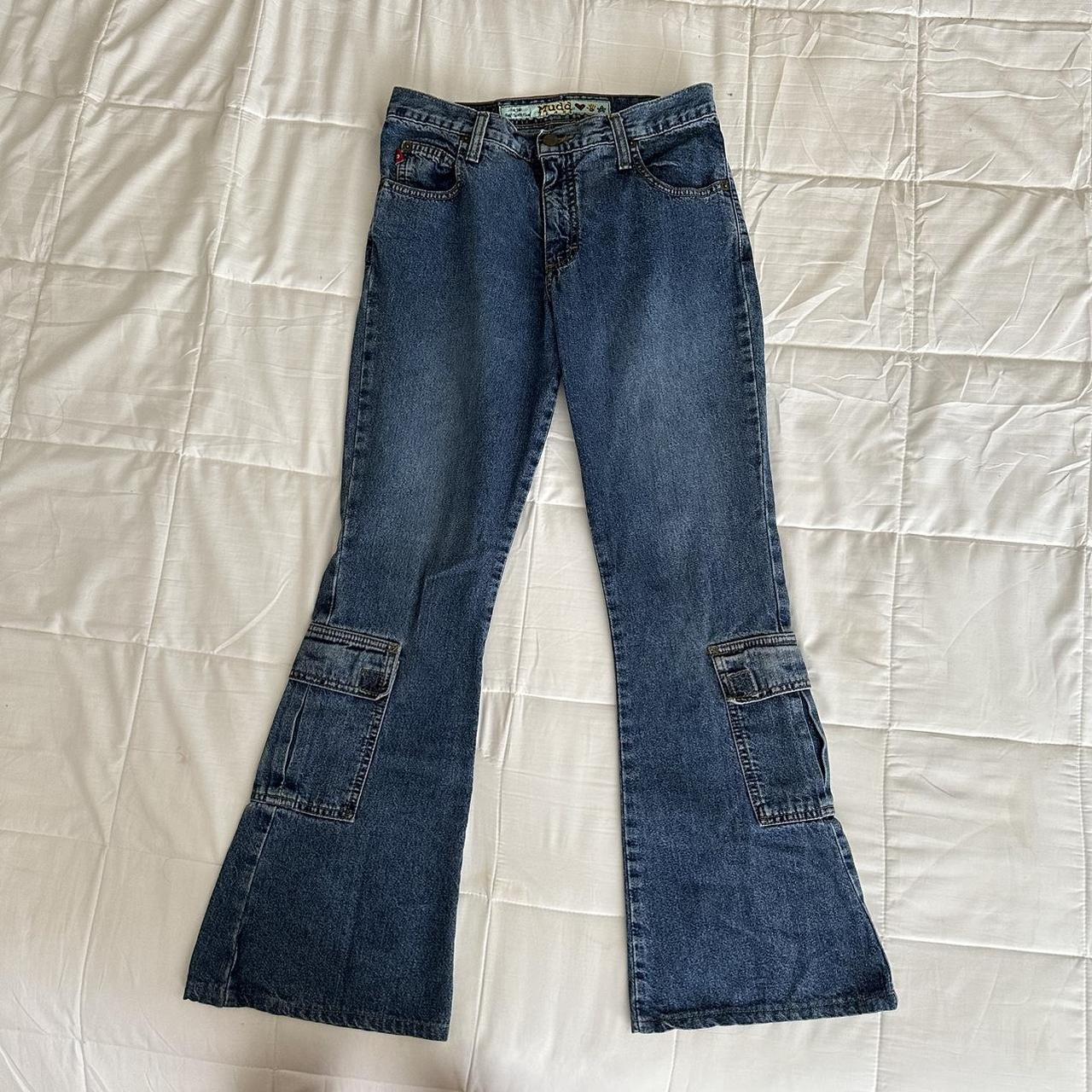 vintage y2k early 2000s mudd jeans cargo bootcut... - Depop