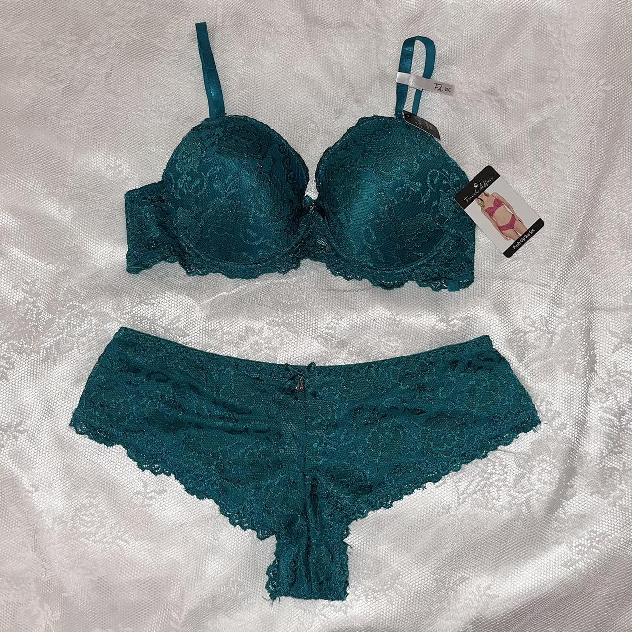 Women's Green and Blue Bra | Depop