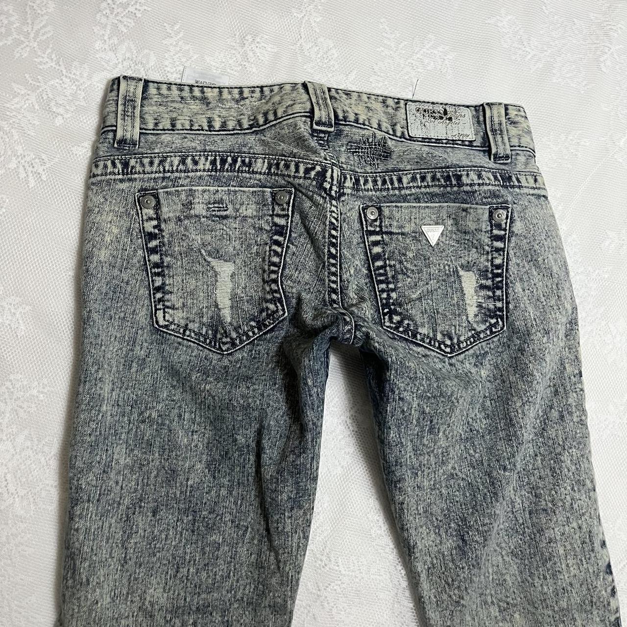 guess early 2000s stone washed distressed jeans... - Depop