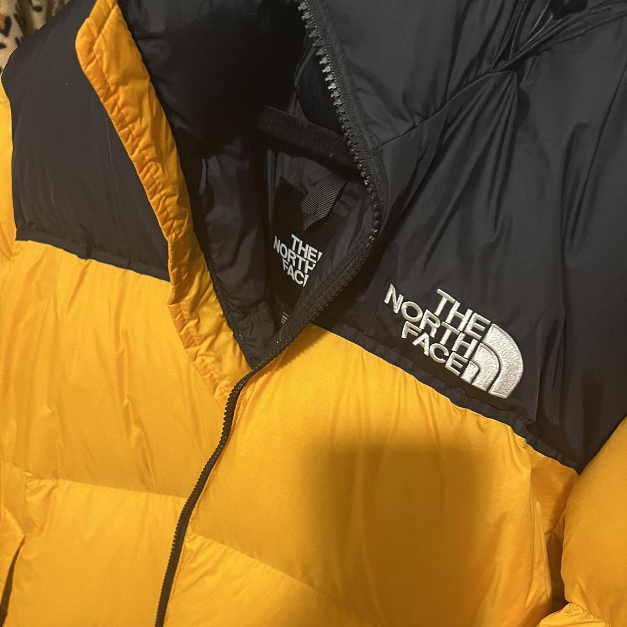 Yellow North Face Puffer Jacket... Depop