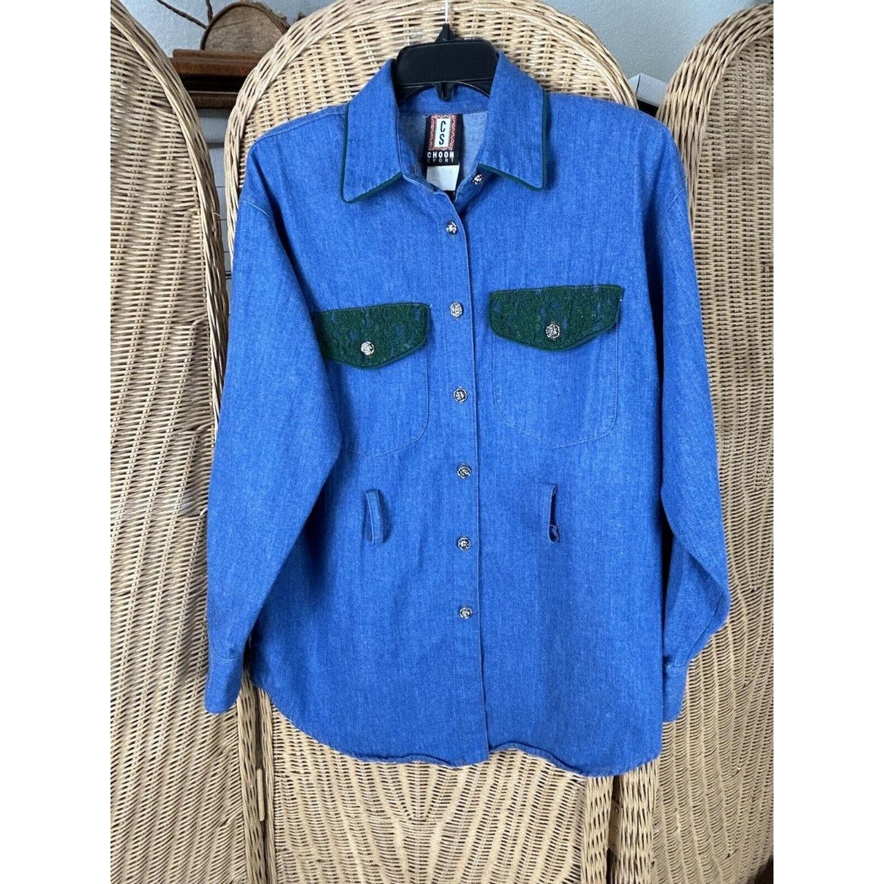 Vintage Women Denim Button Down Western Biker Cabin... - Depop