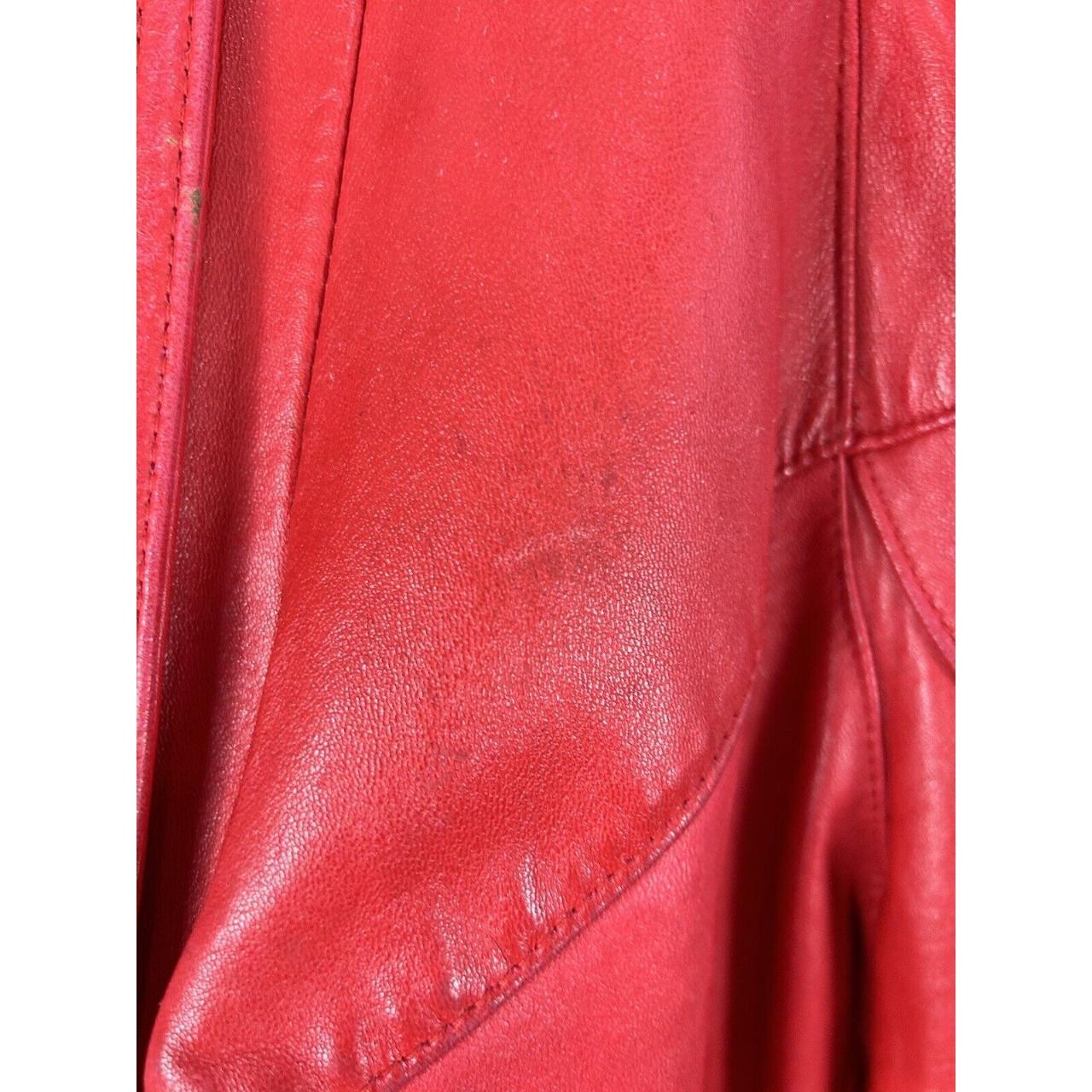 This vintage red leather jacket is the perfect... - Depop